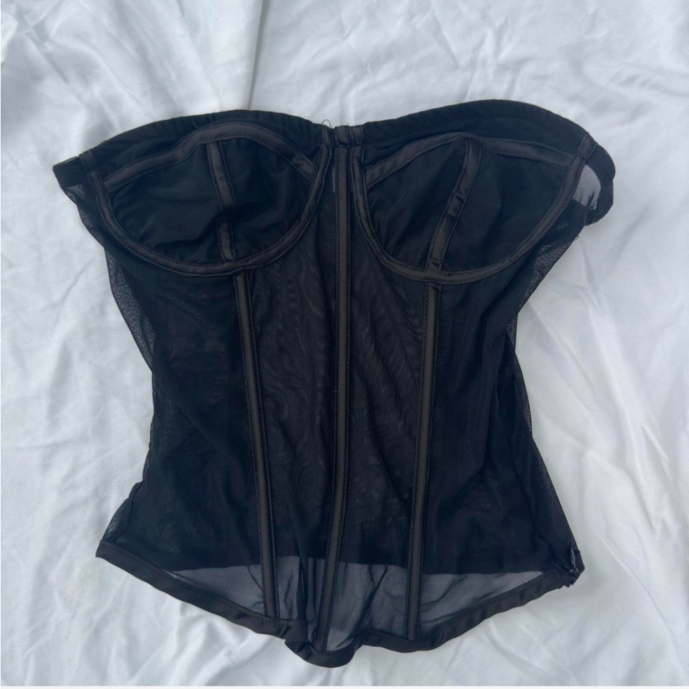 TIC TOC - Black Mesh Corset
